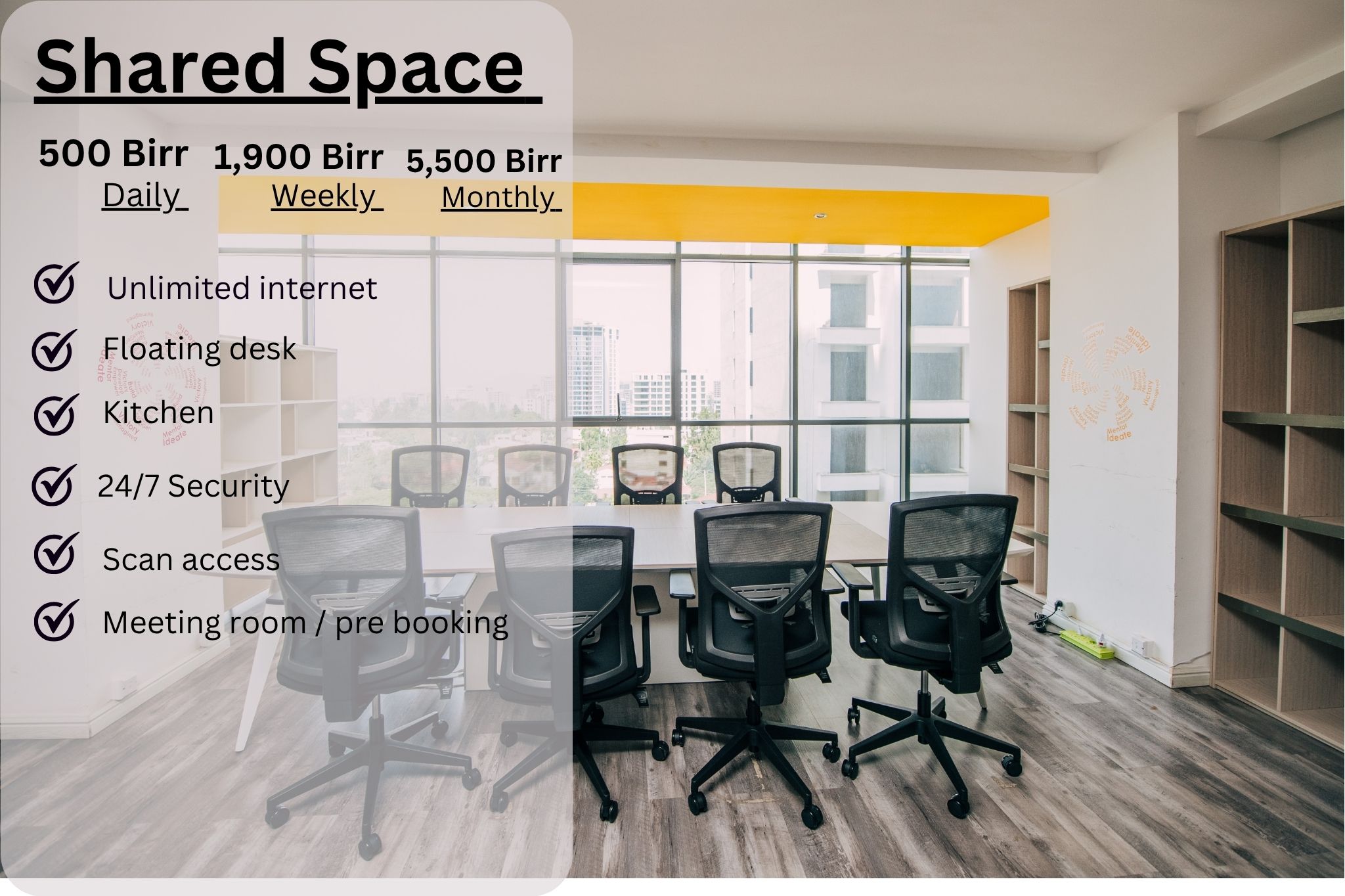 Shared space desks at 1888EC
